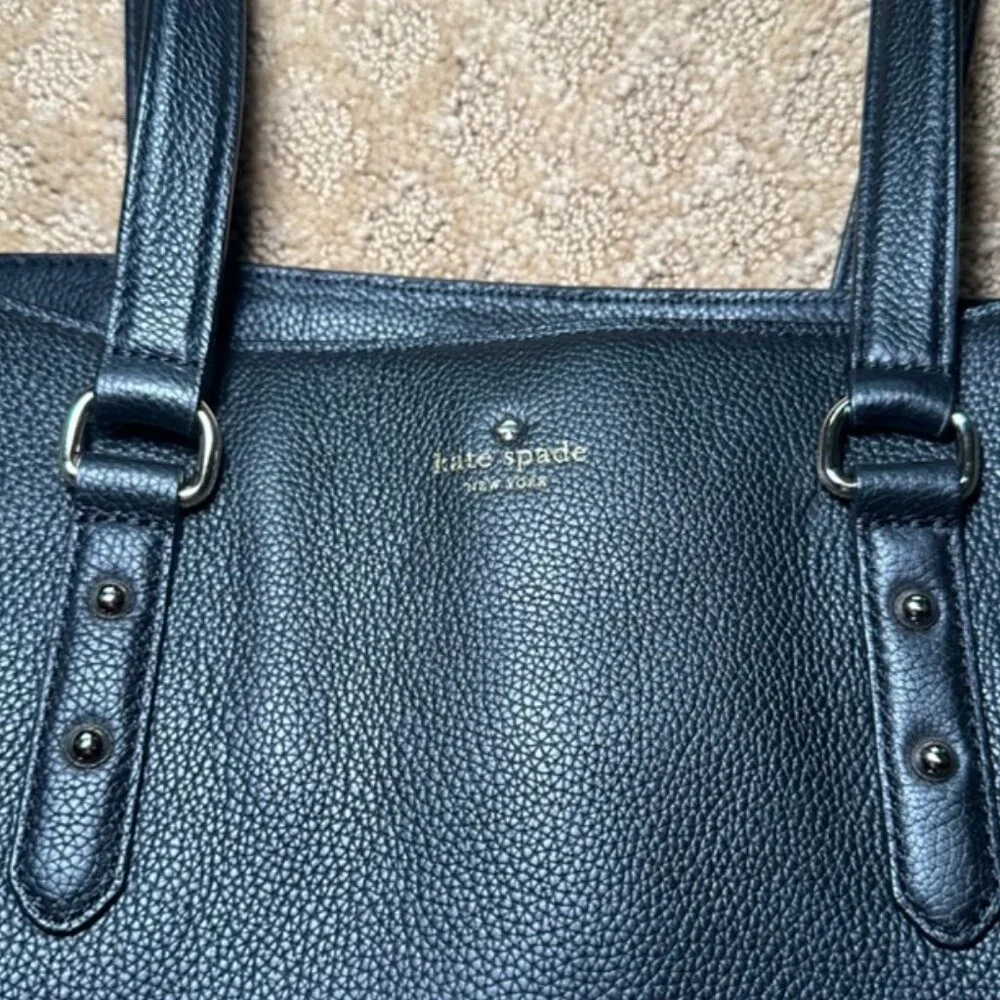 Kate Spade Larchmont Avenue Evangelie Satchel - Black with Gold Hardware - Picture 7 of 14